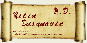Milin Dušanović vizit kartica